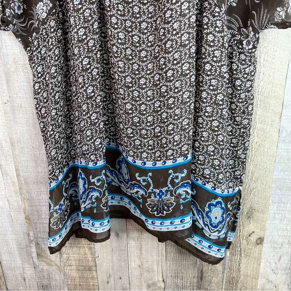 Lane Bryant 26/28 Sheer Floral Top/Coverup Short Cap Sleeves 1/3 Front B… - Picture 7 of 11